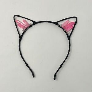 77R. Crystal Cat Ears Headband
